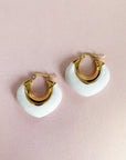 Lola Luxe 18k White Enamel Hoops