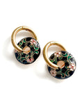Alexandra Black Enamel Disc Earrings