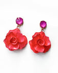 Juniper Statement Pink Rose Earrings