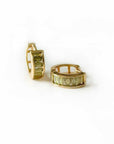 Emmie Green Jewelled Huggie Hoop Earrings