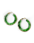 Oreilia Green Semi Transparent Hoop Earrings