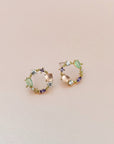 Saffy Blush Jewelled Wreath Studs