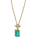 Bali Luxe 18k Gold Turquoise T Bar Necklace