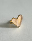 Hellie Luxe 18k Gold Plated Pink Heart Ring