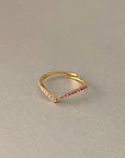 Marina Luxe 18k Gold Plated Skinny Rose Wishbone Ring