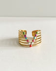 V-Design Gold Ring