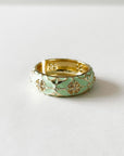 Cleo Mint Jewelled Enamel Ring