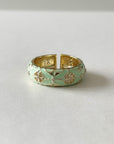 Cleo Mint Jewelled Enamel Ring