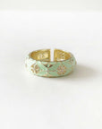 Cleo Mint Jewelled Enamel Ring