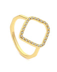 Jamie Luxe 18k Gold Plated Hollow Jewelled Ring
