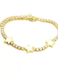Trella Luxe 18k Gold Plated Star Tennis Bracelet