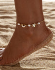 Celesta Luxe 18k Gold Plated Pearl Charm Celestial Anklet