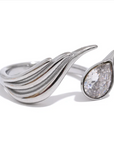 Leelia Silver Tone Jewel  Wrap Ring