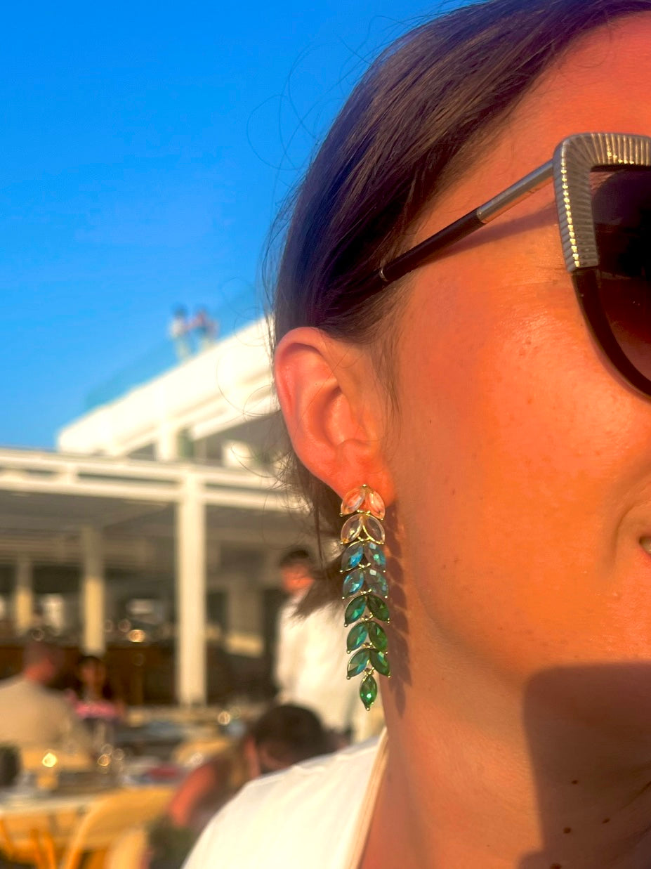 India Jewelled Ombre Drop Earrings