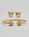 The Zuri Panther Earrings and Cuff Set